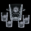 Cavanaugh Ice Bucket & 4 Old Fashioned Glasses